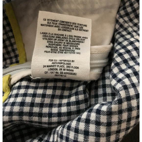 Anthropologie Cartonnier Tie-Waist Black/White Gingham Trousers - Size 10 - Picture 10 of 10